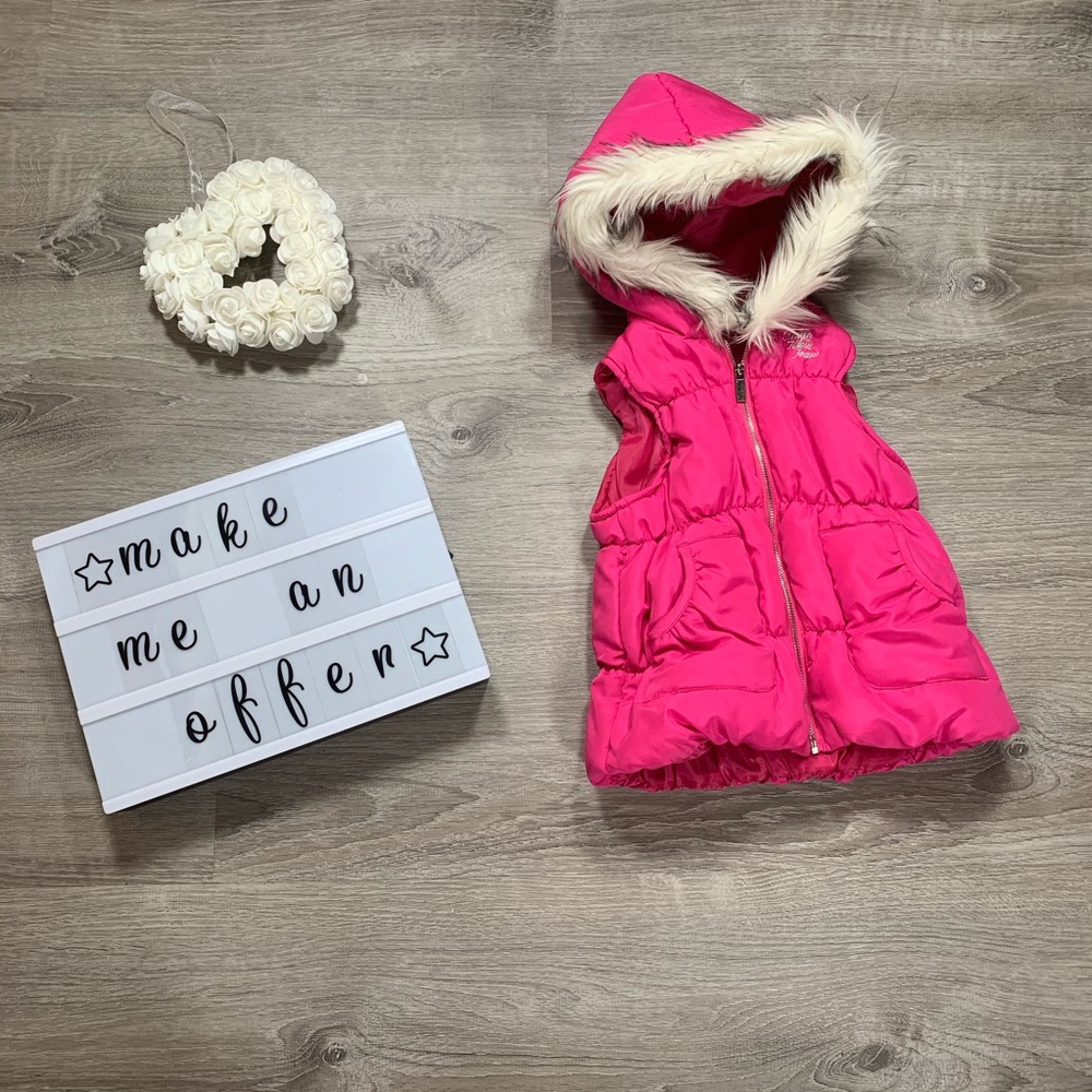 CK girls pink puffer vest